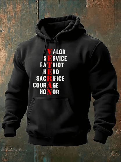 Men's Veteran Print Hoodie