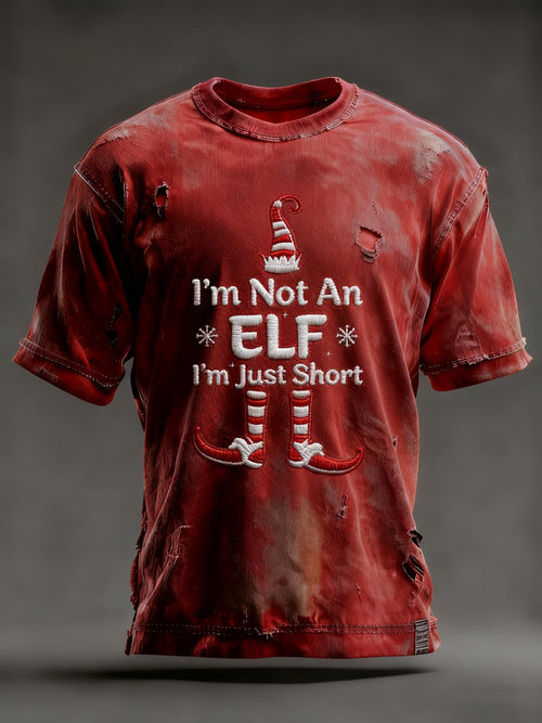 Men's Christmas Fun Slogan Print Crew Neck Top