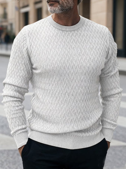 Men's Vintage Cable Knit Solid Color Sweater