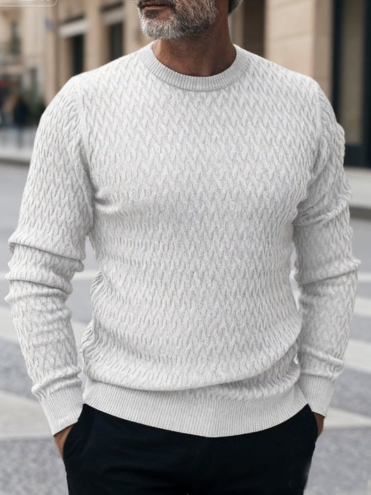 Men's Vintage Cable Knit Solid Color Sweater