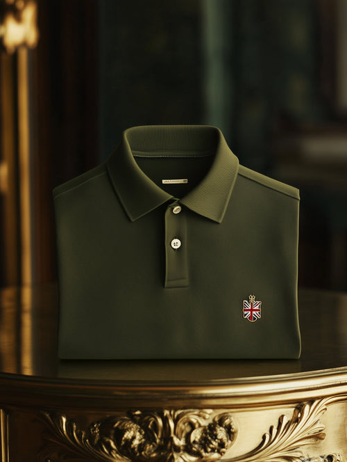 Men's Business Casual Button Old Money Short Sleeve Polo Shirt