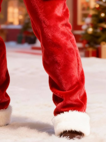 Men's plush Christmas work pants