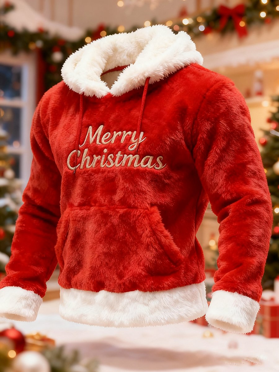 Merry Christmas Flannel Hoodie