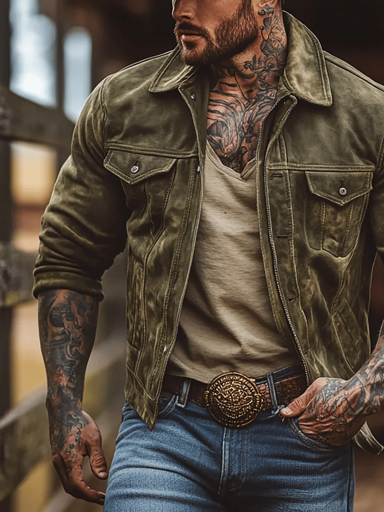 Men's Outdoor Vintage Sports Pocket Jacket