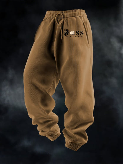 Men's Casual Waffle Solid Color Sports Pants