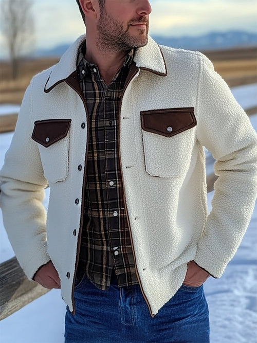 Men's Casual Color Blocking Rocker Jacket