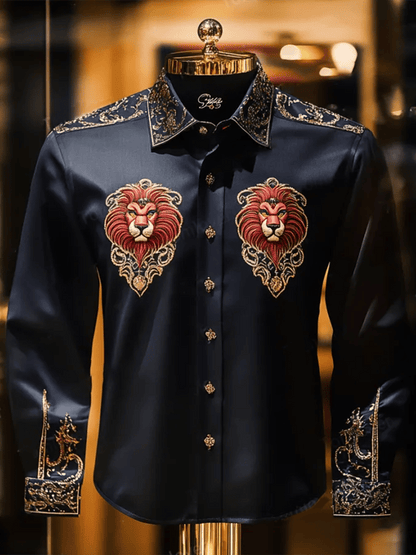 Men's Satin Luxe Long Sleeve Button Down Shirt