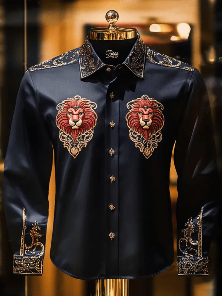 Men's Satin Luxe Long Sleeve Button Down Shirt