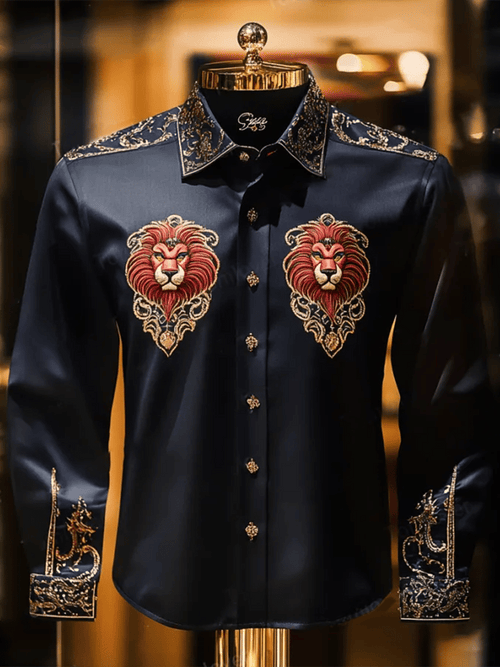 Men's Satin Luxe Long Sleeve Button Down Shirt