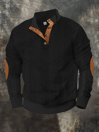 Men's Retro Comfort Warm Textured Fabric Design Sweatshirt
