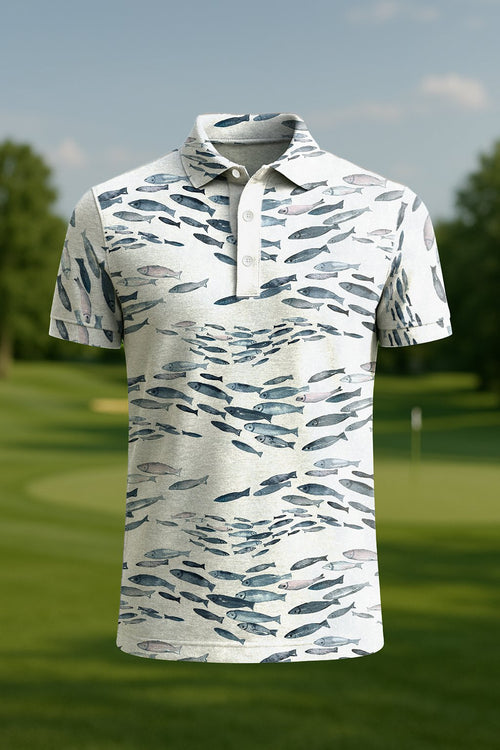 Men's Classic Business Old Money Button Short Sleeve Polo Shirt