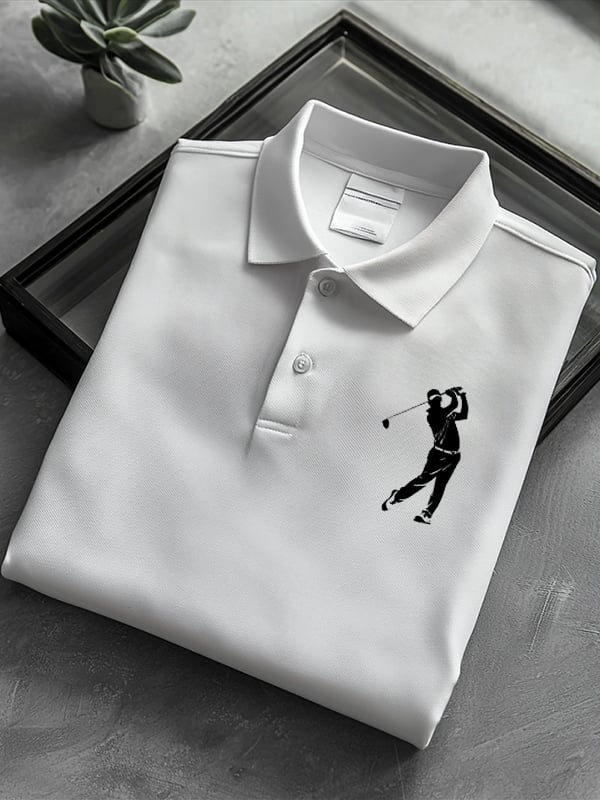 Men's Classic Business Golf Logo Short Sleeve Polo Shirt