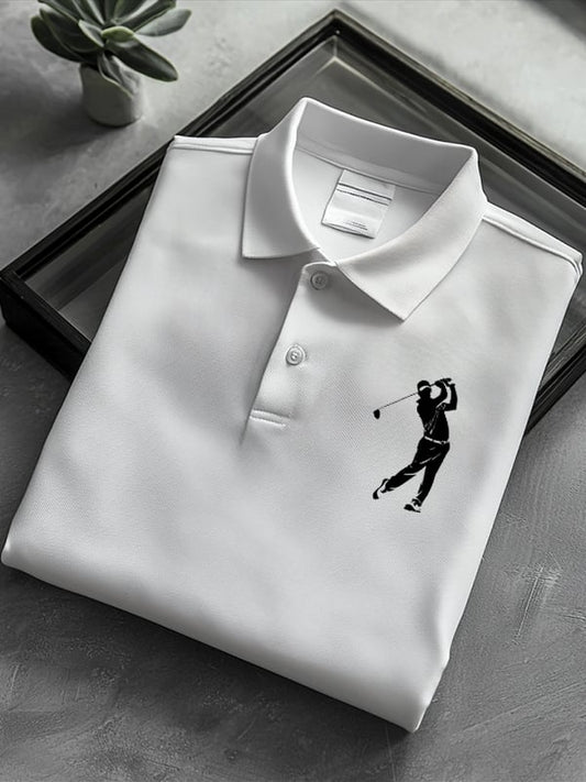 Men's Classic Business Golf Logo Short Sleeve Polo Shirt