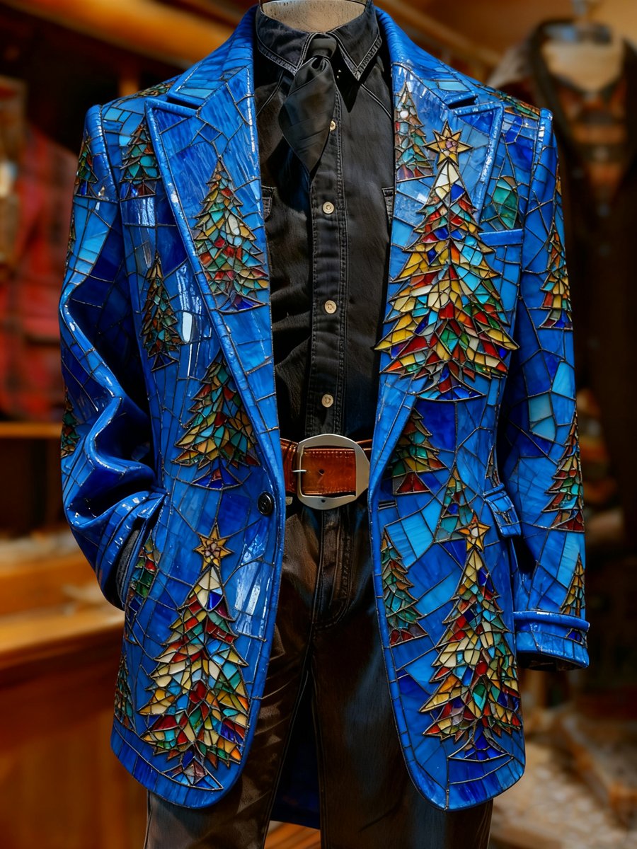 Men's Christmas Evergreen Corduroy Suit Jacket