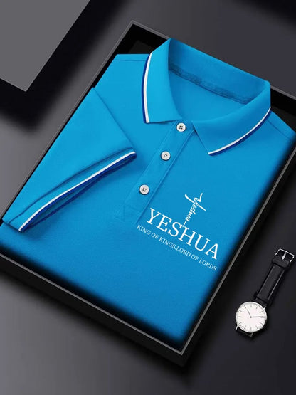 Men's  “Yeshua King OF Kings Lord Of Lords” Print Polo Shirt