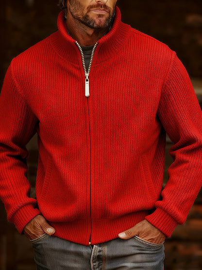 Men's Vintage Knitted Jacquard Zip Cozy Jacket