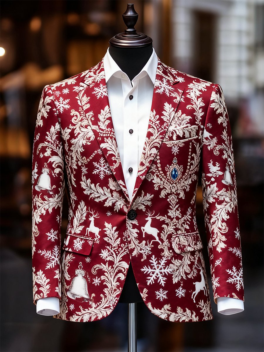 Men's Business Casual Christmas Suit Outerwear