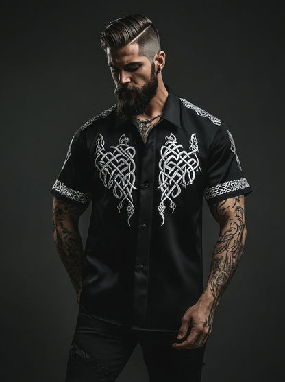 Men's Satin Viking Short Sleeve Shirt