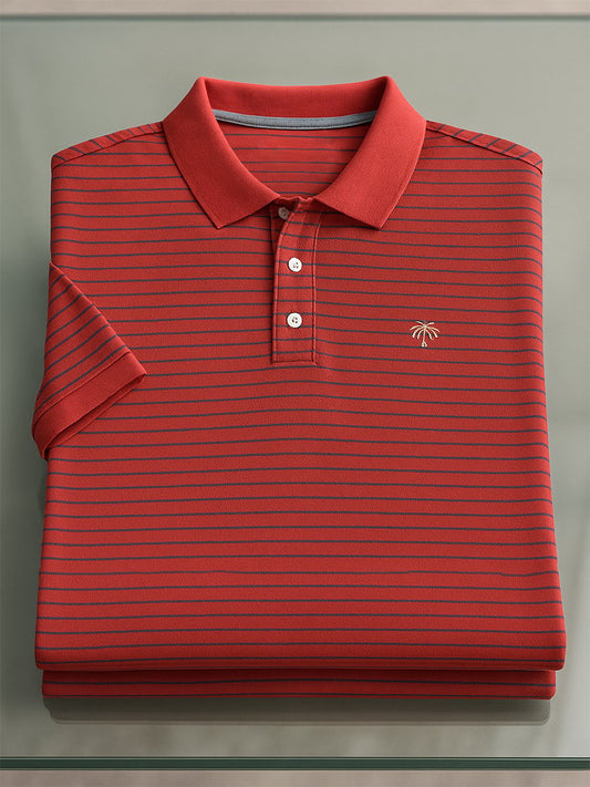 Men's Business Casual Button Short Sleeve Polo Shirt