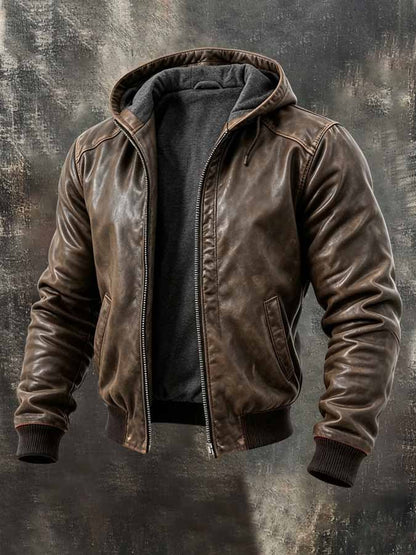 Men's Vintage Leather Outdoor Jacket