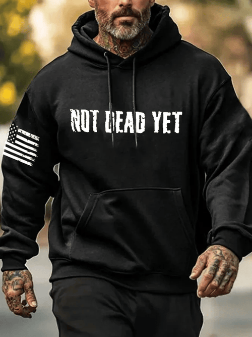 Men's Not Dead Yet Pattern Print Sweatshirt