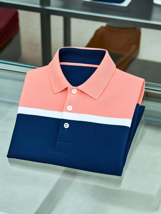 Men's Business Casual Fish Embroidered Button Short Sleeve Polo Shirt