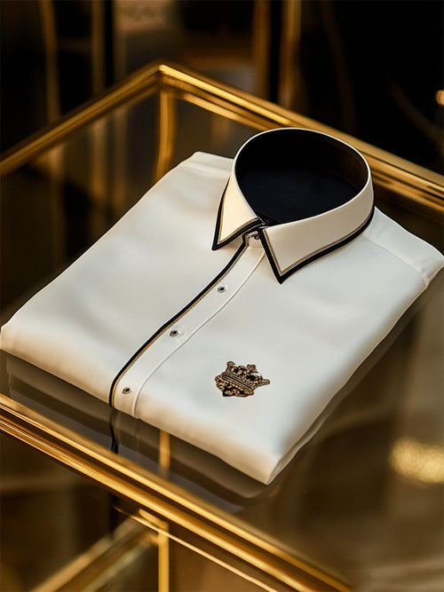 Men's Silk Luxury Business Long Sleeve Shirt