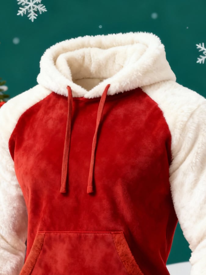 Men's Warm Suede and Plush Christmas Zipper Sweatshirt