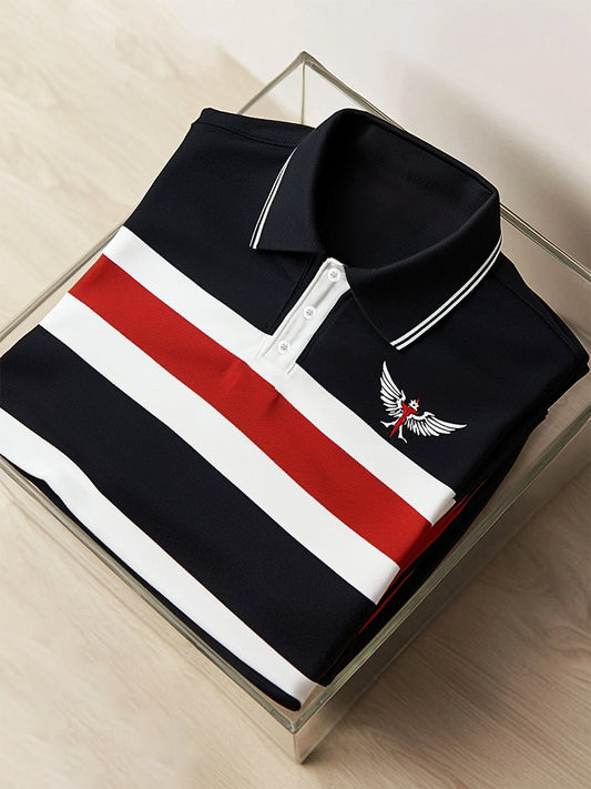 Men's Business Casual Button Short Sleeve Polo Shirt