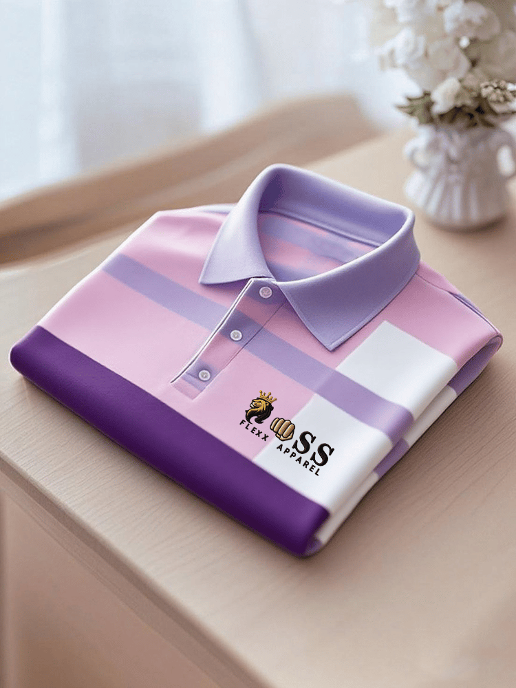 Men's Business Casual Printed Polo Shirt