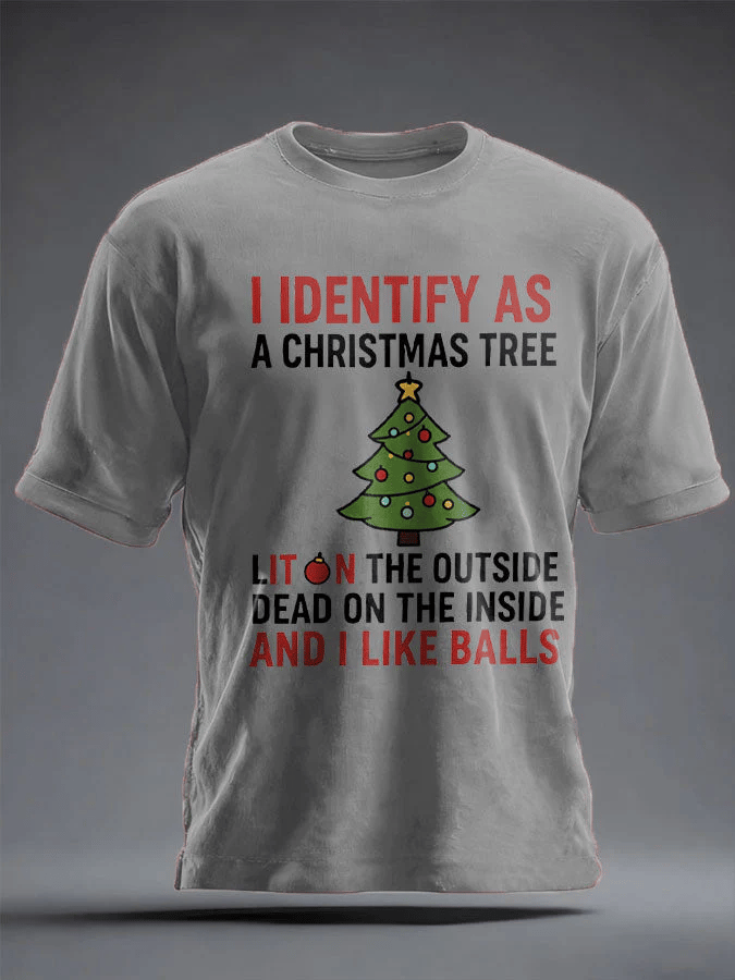 Men's  Funny Identify As A Christmas Print T-shirt