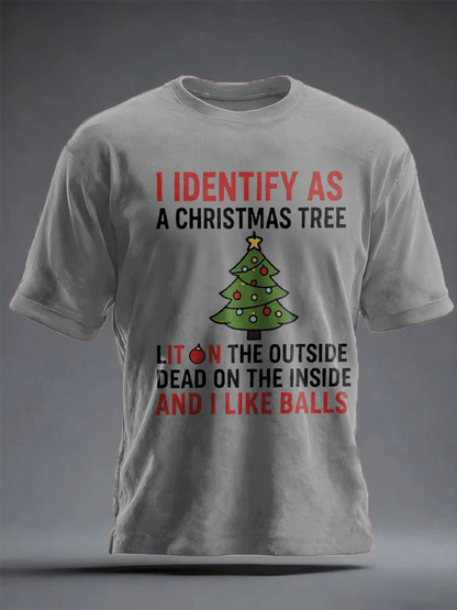 Men's  Funny Identify As A Christmas Print T-shirt