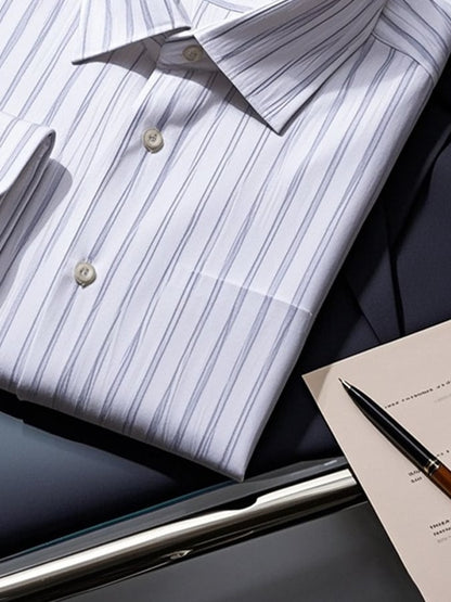 Men's Gradient Lapel Long Sleeve Shirt