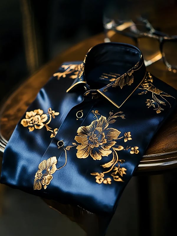 Men's Silk Luxury Business Long Sleeve Shirt