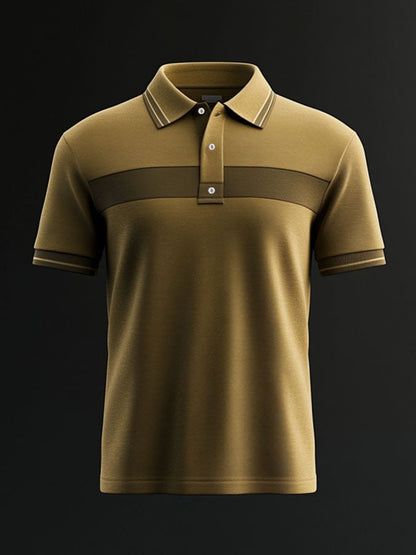 Men'S Casual Classic Contrast Color Print Business Short-Sleeved Polo Shirt