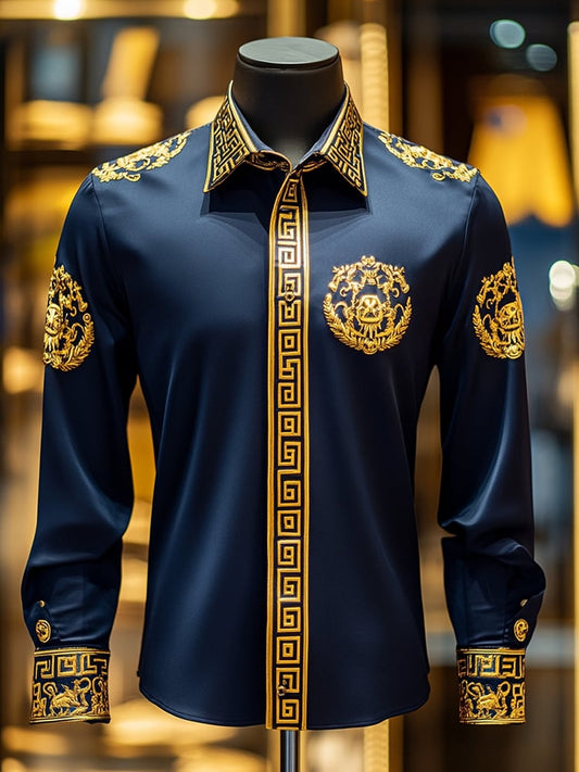Men's Satin Luxe Long Sleeve Button Down Shirt