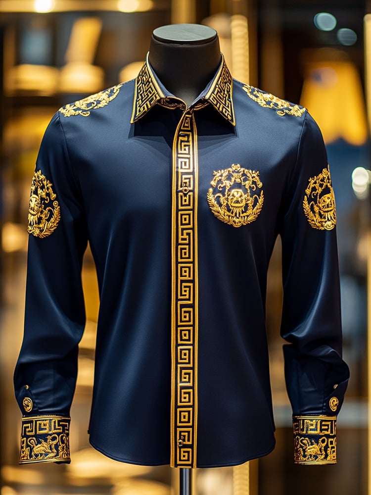 Men's Satin Luxe Long Sleeve Button Down Shirt
