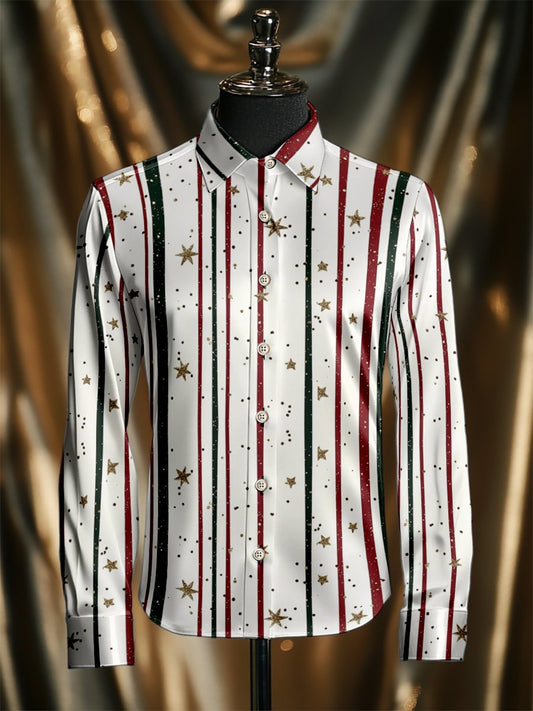 Men's Silk Luxury Christmas Long Sleeve Shirt