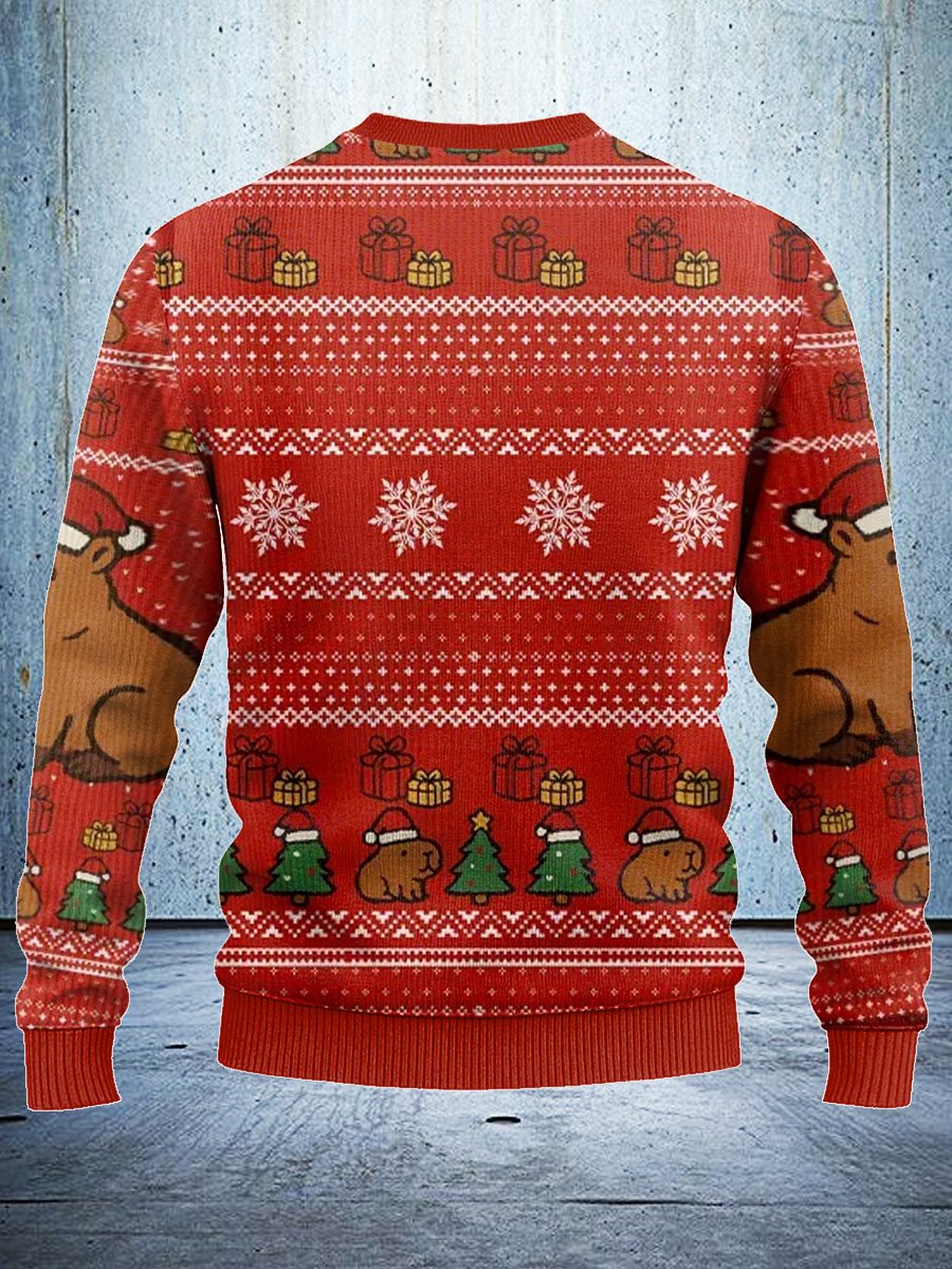 Capybara Celebration Christmas Ugly Sweatshirt