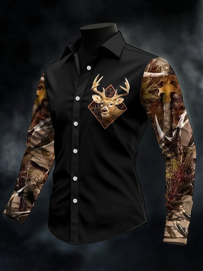 Men's Casual Western Style Contrast Color Shirt