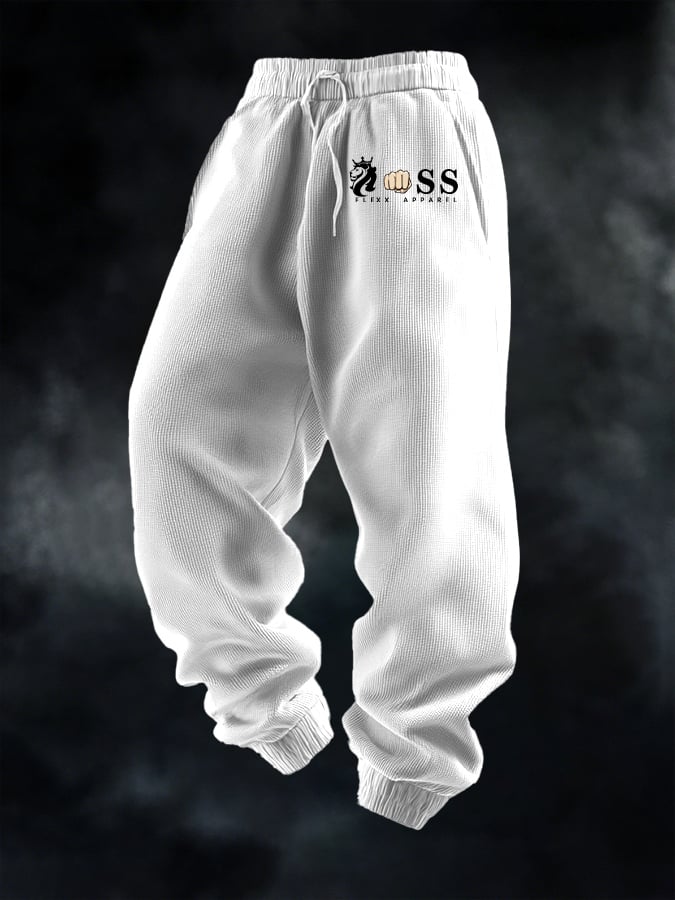 Men's Casual Waffle Solid Color Sports Pants