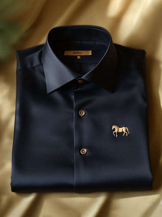 Men's Satin Luxe Long Sleeve Button Down Shirt