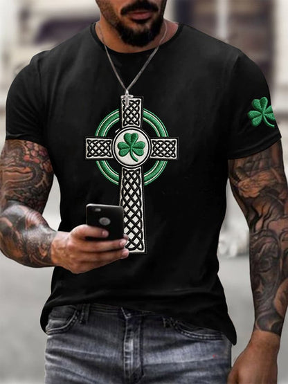 Men's St. Patrick's Day Printed Round Neck T-Shirt