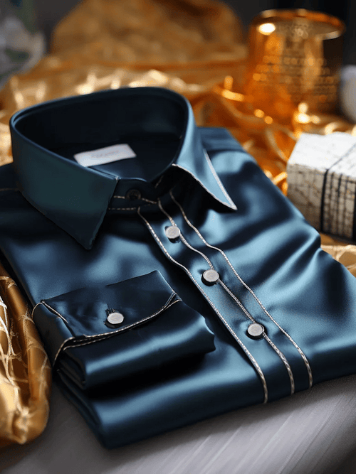 Men's Silk Business Luxury Long Sleeve Shirt