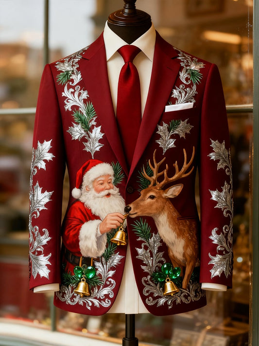 Men's Business Casual Christmas Suit Outerwear
