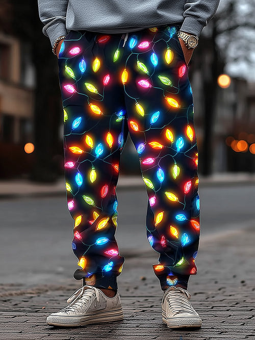 Men's Retro Christmas Party Print Casual Sports Pants