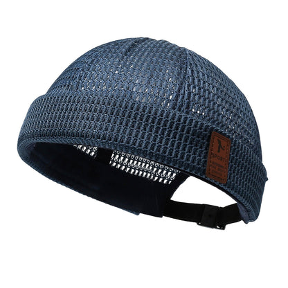 Men's Mesh Hollow Out Breathable Solid Color Outdoor Brimless Hat