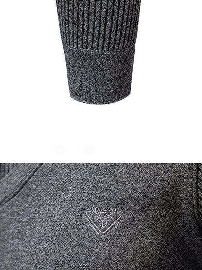 Men's Fashionable Velvet Thickened Warm Fake Two-Piece Sweater