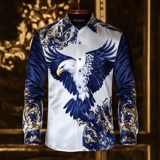 Men's Luxury Long-sleeved Shirt with Beast Print