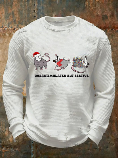 Men's Merry Christmas  Printed Casual Long-Sleeved Top